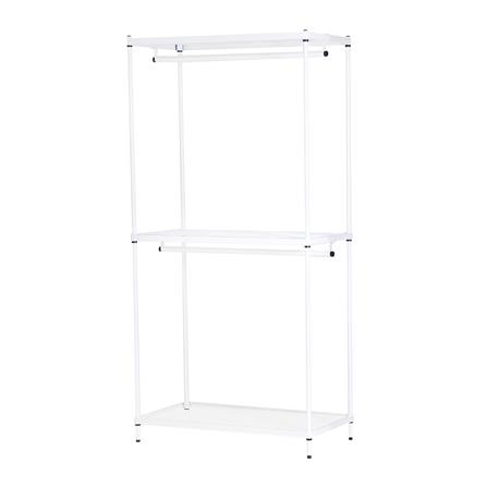 ตู้เสื้อผ้าราวแขวนชั้นวาง PLIM 1แถม1 สีขาว_1