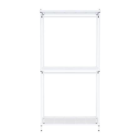 ตู้เสื้อผ้าราวแขวนชั้นวาง PLIM 1แถม1 สีขาว_2
