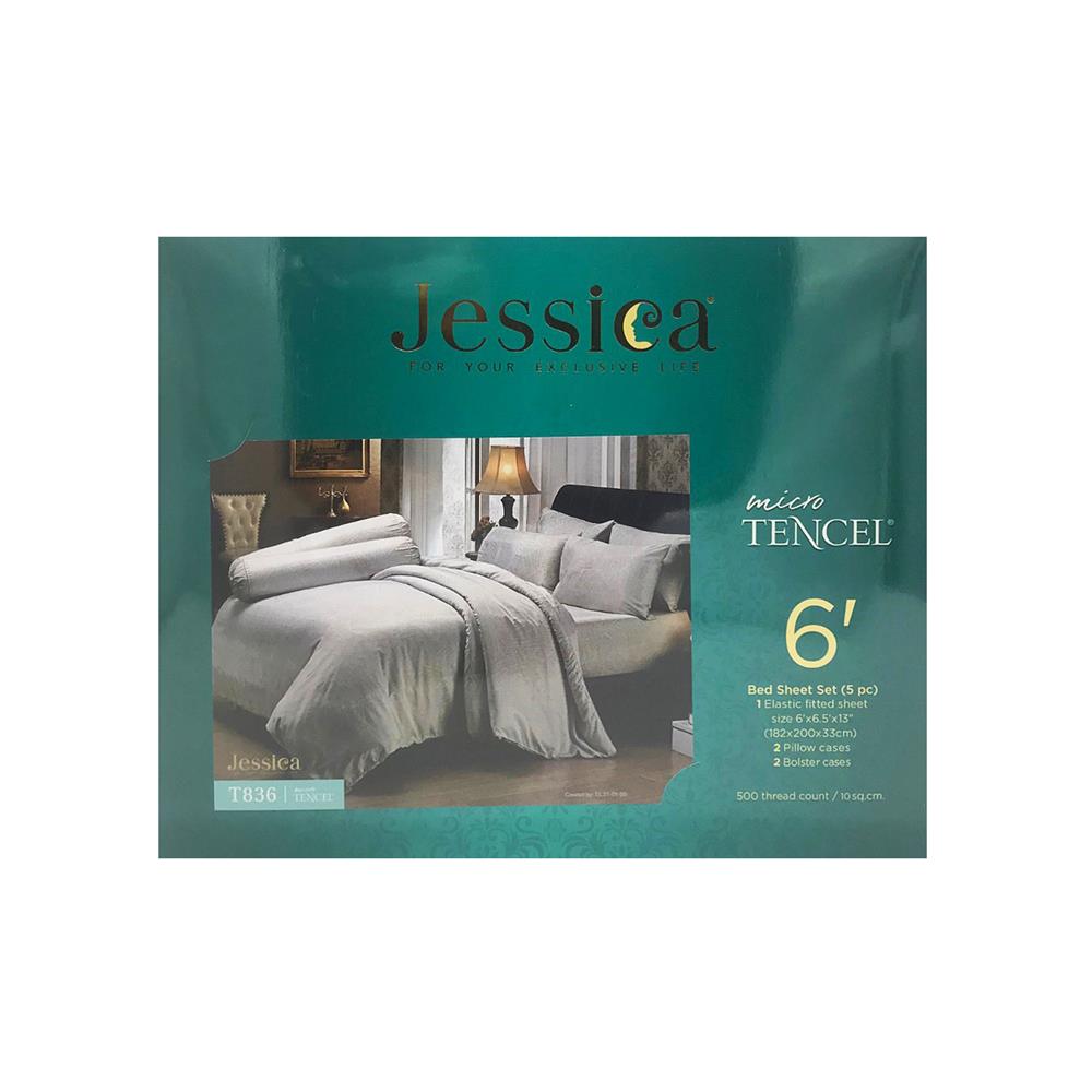 ชุดผ้าปูที่นอน 6 ฟุต 5 ชิ้น JESSICA TENCEL 20164-T836