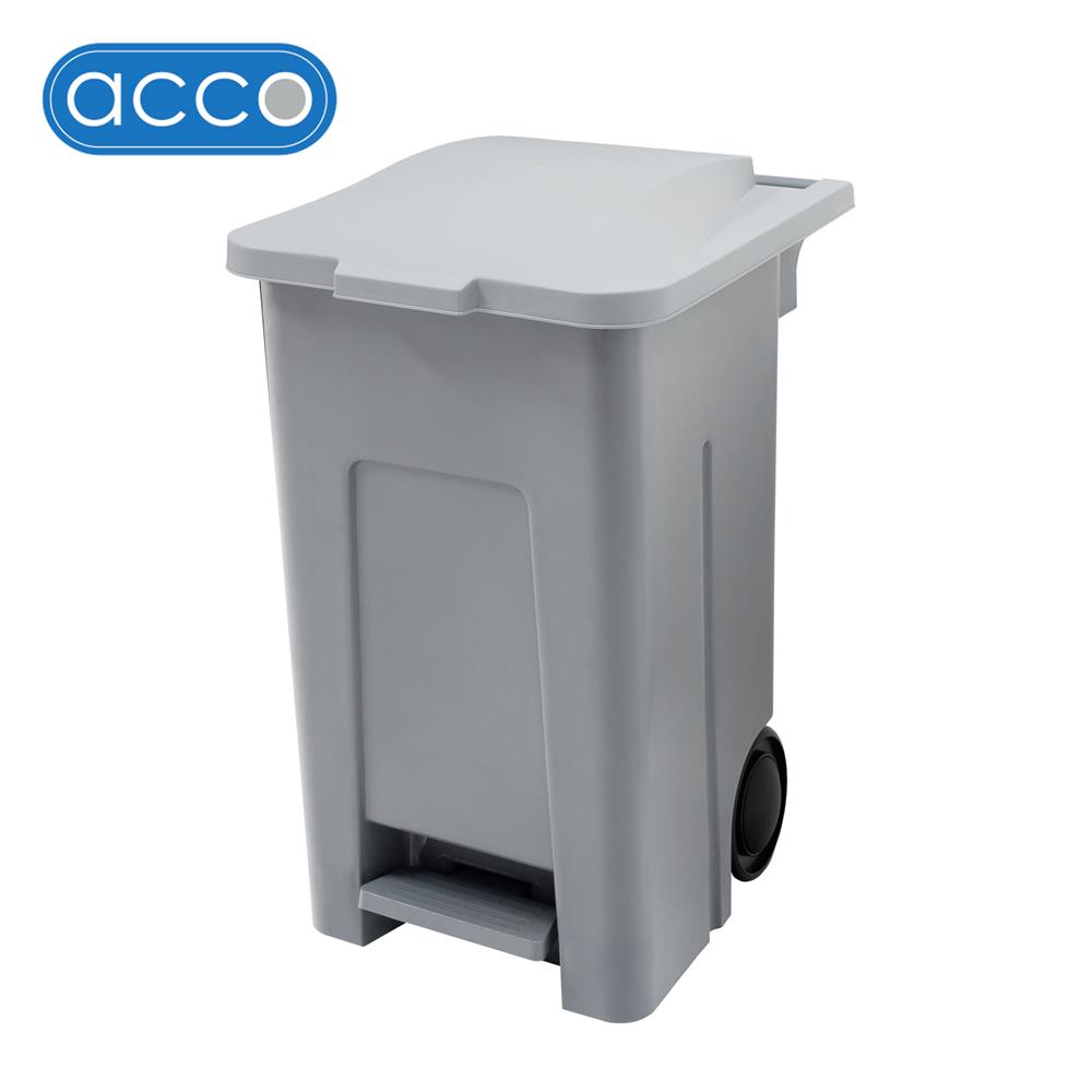 ถังขยะเหลี่ยมขาเหยียบ มีล้อ ACCO TOUGH 87 ลิตร สีเทา