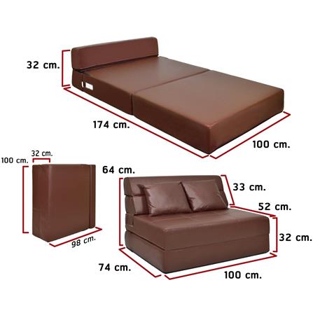 โซฟาเบด THAIBULL OLT-PU501-100 สีน้ำตาล_5