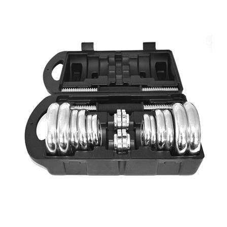 เซ็ตดัมเบลปรับน้ำหนักแบบเหล็ก Grande 20 กก. สีเงิน_2