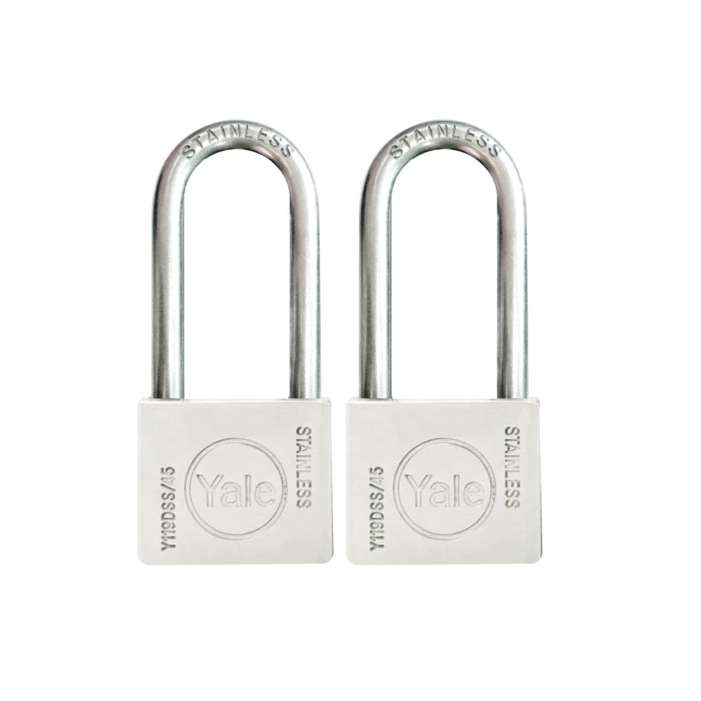 กุญแจคีย์อะไลท์ YALE Y119D SS 45 มม. สีสเตนเลส (แพ็ก 2 ชิ้น)