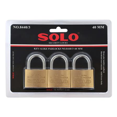 กุญแจคีย์อะไลก์ SOLO 8440 40 มม. สีทองเหลือง 3 ตัว/ชุด_5