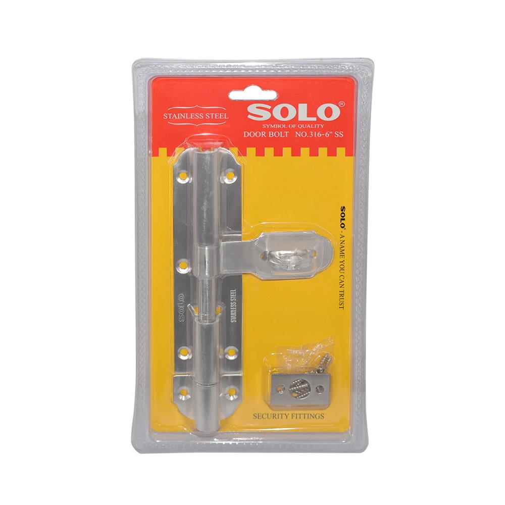 กลอนขวาง SOLO 316 6 นิ้ว สีสเตนเลส