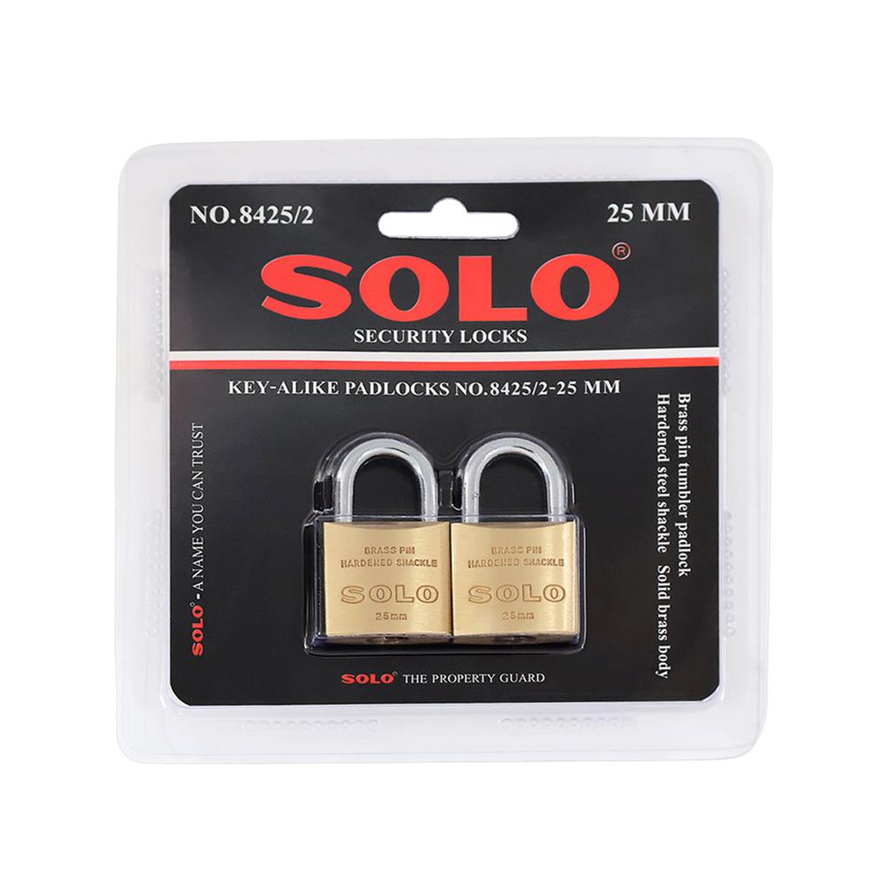 กุญแจคีย์อะไลก์ SOLO 8425 25 มม. สีทองเหลือง 2 ตัว/ชุด