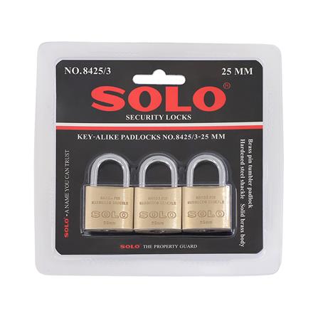 กุญแจคีย์อะไลก์ SOLO 8425 25 มม. สีทองเหลือง 3 ตัว/ชุด_5