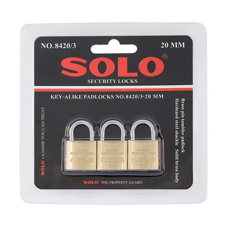 กุญแจคีย์อะไลก์ SOLO 8420 20 มม. สีทองเหลือง 3 ตัว/ชุด_2