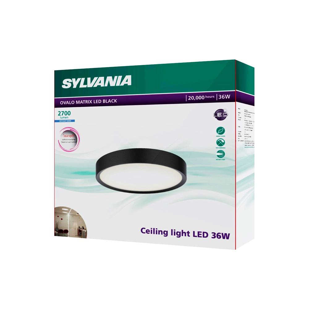 ไฟเพดาน LED SYLVANIA OVALO MATRIX BLACK 19 นิ้ว 36 วัตต์ DAYLIGHT สีดำ
