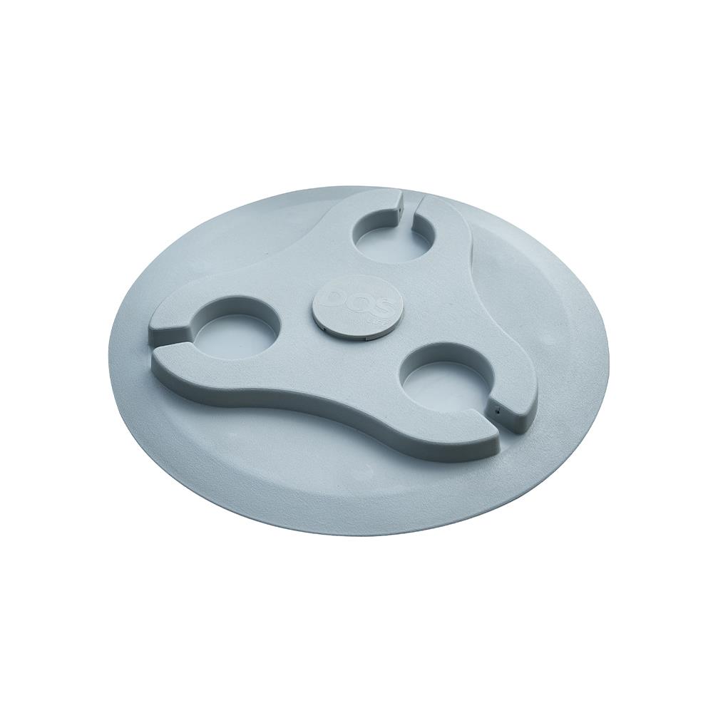 ฝาถังกลม 3 รู PE (UV) พร้อมจุกเซฟตี้ DOS สีเทา