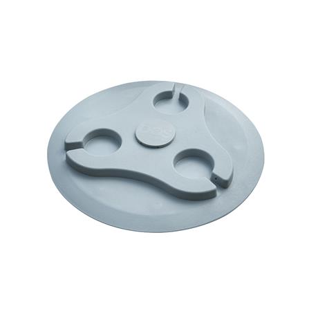 ฝาถังกลม 3 รู PE (UV) พร้อมจุกเซฟตี้ DOS สีเทา_0