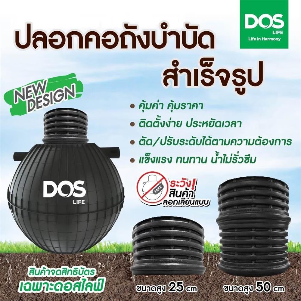 ปลอกคอถังบำบัด DOS ขนาด 25 ซม. สีดำ