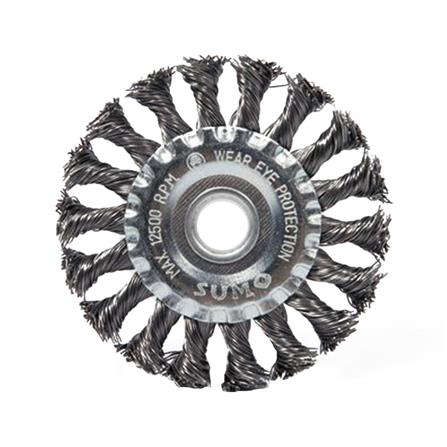 แปรงลวดกลมถักเปีย SUMO HEAVY DUTY 4 นิ้ว (4X1/2 นิ้ว X 16 มม.)_0