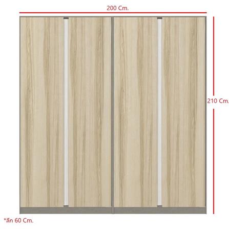 ตู้เสื้อผ้า 4 บานเปิด KONCEPT BLOX 200 ซม. สีลินด์เบิร์กโอ๊ค_2