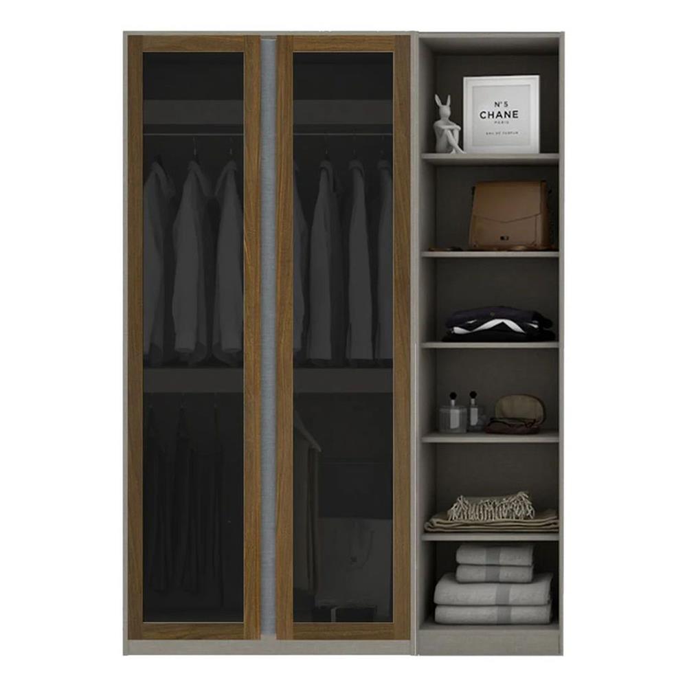 ตู้เสื้อผ้า 2 บานเปิด KONCEPT BLOX 150 ซม. สีเลกาโต้/กระจกชา