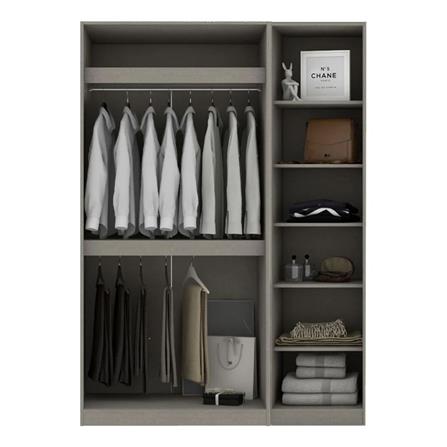 ตู้เสื้อผ้า 2 บานเปิด KONCEPT BLOX 150 ซม. สีเลกาโต้/กระจกชา_1