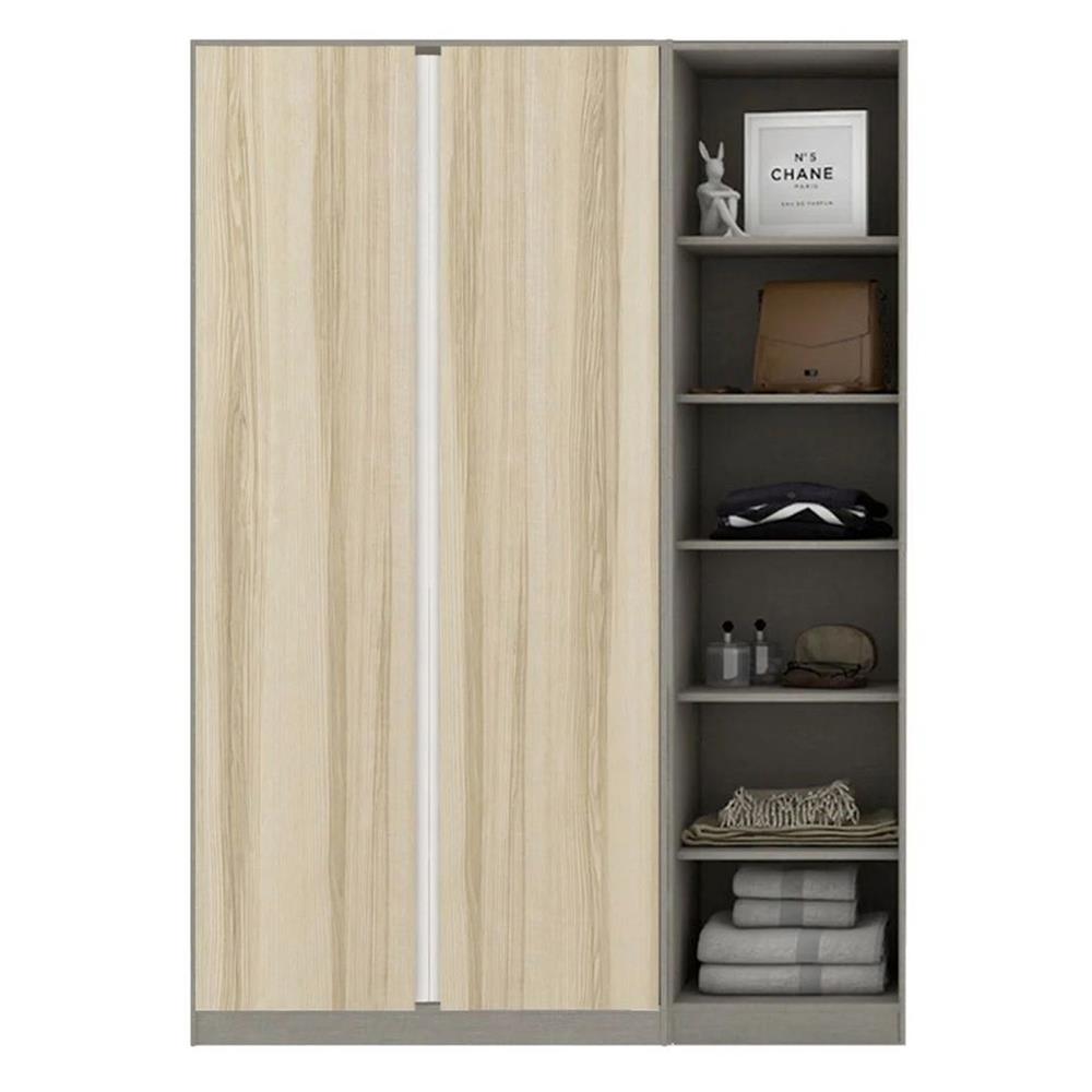 ตู้เสื้อผ้า 2 บานเปิด KONCEPT BLOX 150 ซม. สี LIGHT WOOD