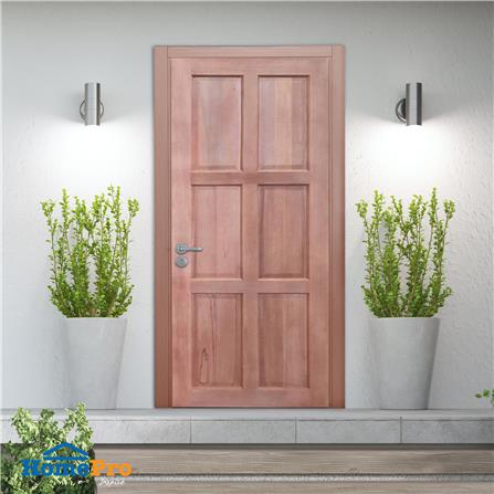 ประตูไม้เนื้อแข็ง AZLE 6 ฟัก 80X200 ซม._2