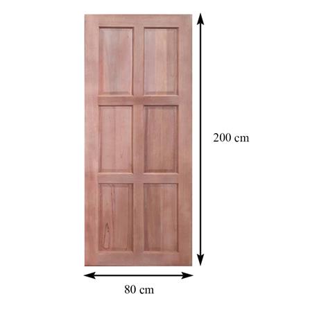 ประตูไม้เนื้อแข็ง AZLE 6 ฟัก 80X200 ซม._4
