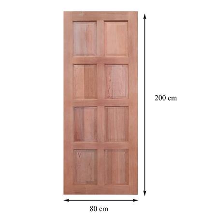 ประตูไม้เนื้อแข็ง AZLE 8 ฟัก 80X200 ซม. ไม่เจาะลูกบิด_4