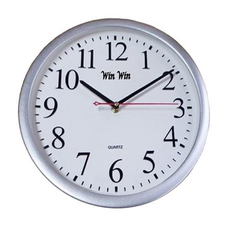 นาฬิกาแขวน WIN WIN CLOCK12.5 12.5 นิ้ว สีเงิน_0
