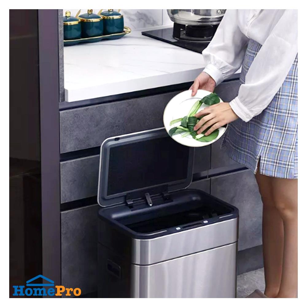 ถังขยะอัจฉริยะ RIN 50 ลิตร สีเงิน