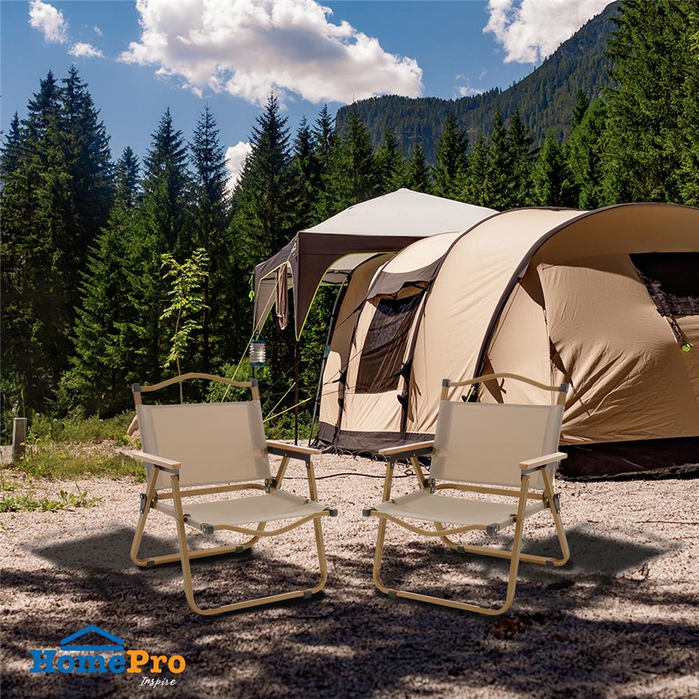 เก้าอี้พับตั้งแคมป์ SPRING WOOD GRAIN ไซซ์ S สีครีม