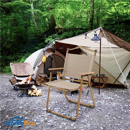 เก้าอี้พับตั้งแคมป์ SPRING WOOD GRAIN ไซซ์ M สีครีม_5