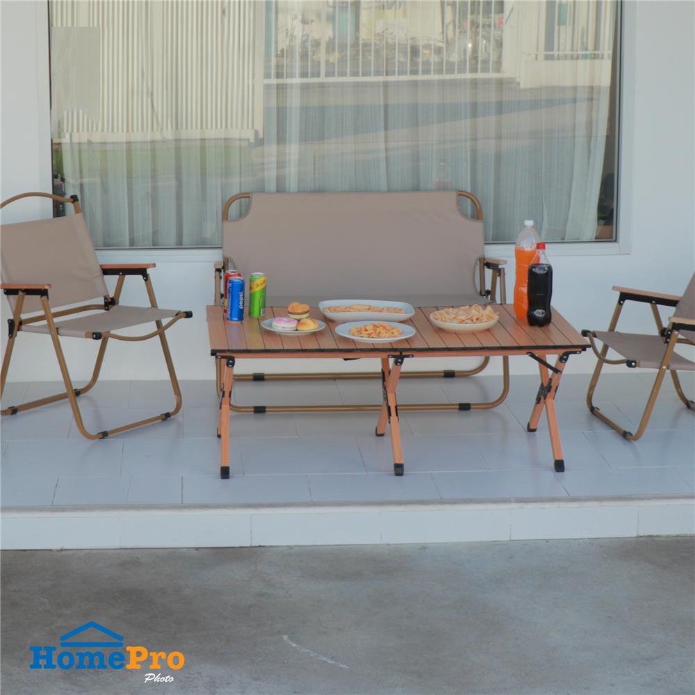 โต๊ะพับตั้งแคมป์ SPRING WOOD GRAIN 120X60 ซม. สีน้ำตาลอ่อน