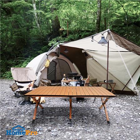 โต๊ะพับตั้งแคมป์ SPRING WOOD GRAIN 120X60 ซม. สีน้ำตาลอ่อน_9