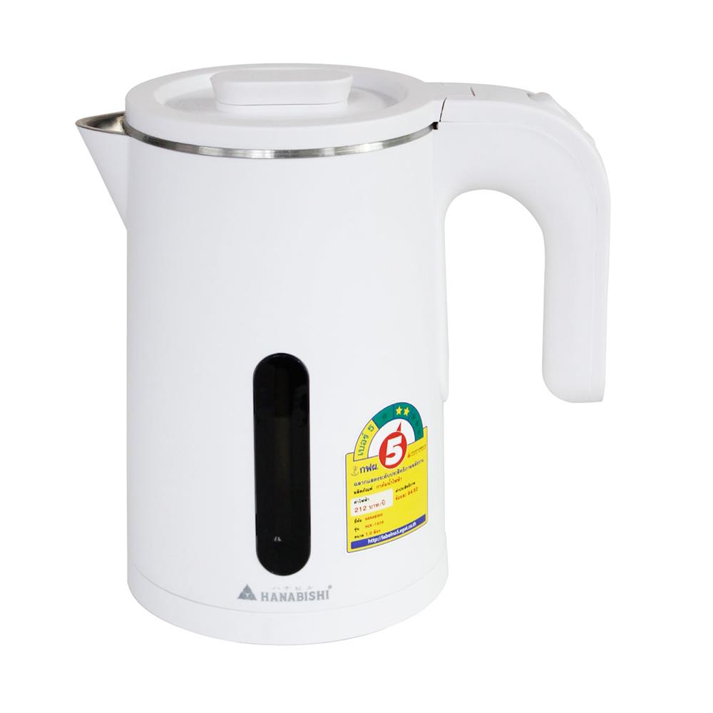 กาต้มน้ำไฟฟ้า HANABISHI HCK-1906 1 ลิตร สีขาว