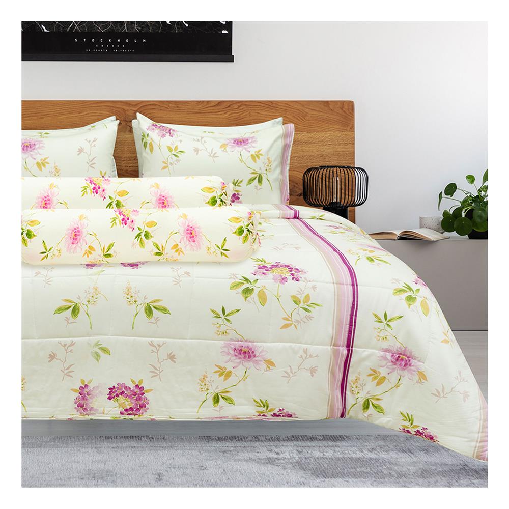 ชุดผ้าปูที่นอน 6 ฟุต 5 ชิ้น PICASSO PB สี PINK FLOWER