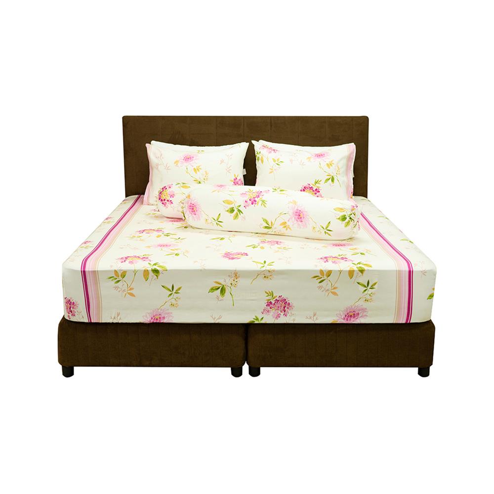 ชุดผ้าปูที่นอน 6 ฟุต 5 ชิ้น PICASSO PB สี PINK FLOWER