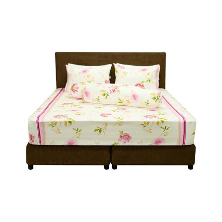 ชุดผ้าปูที่นอน 6 ฟุต 5 ชิ้น PICASSO PB สี PINK FLOWER_1