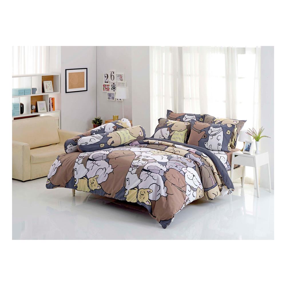 ชุดผ้าปูที่นอน 6 ฟุต 6 ชิ้น TULIP หมาจ๋า 60204-DLC076