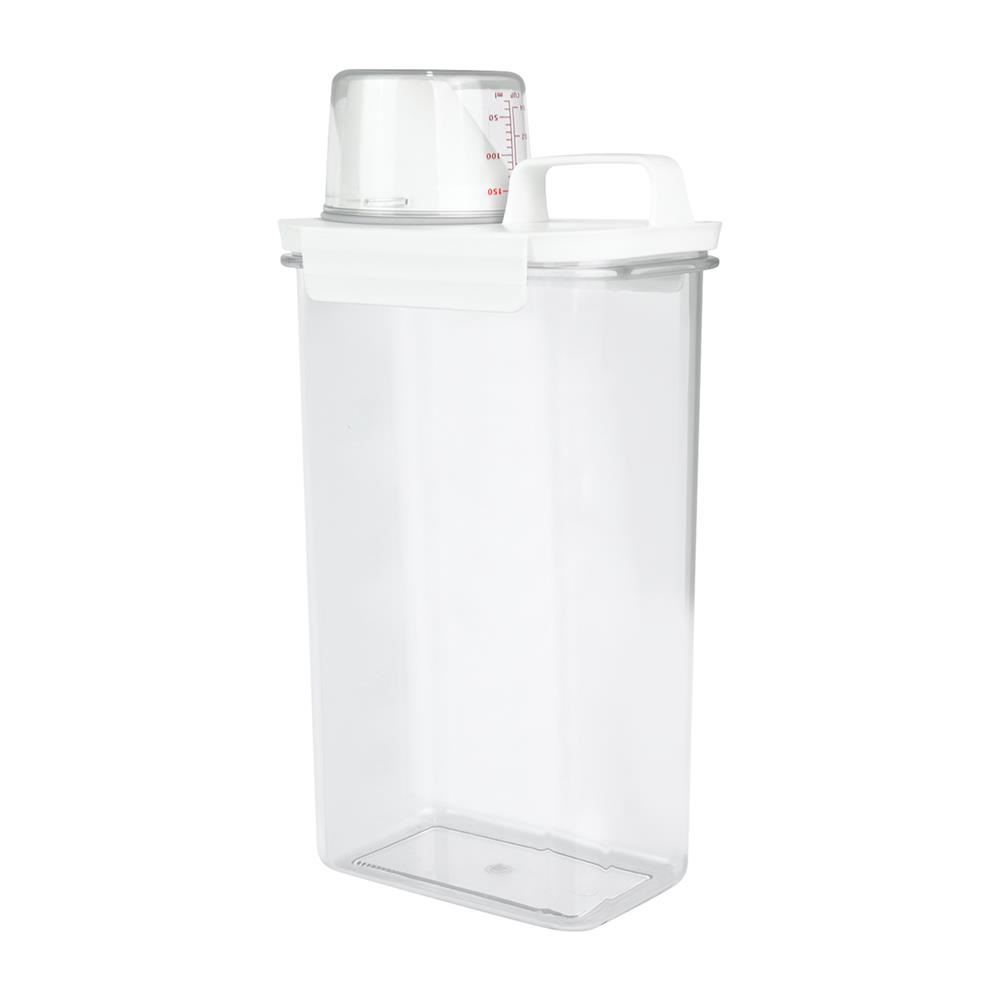 ขวดพลาสติกรีฟิลพร้อมฝาตวง STACKO 2300 มล. 12.6X7.7X29.5 สีขาว_1