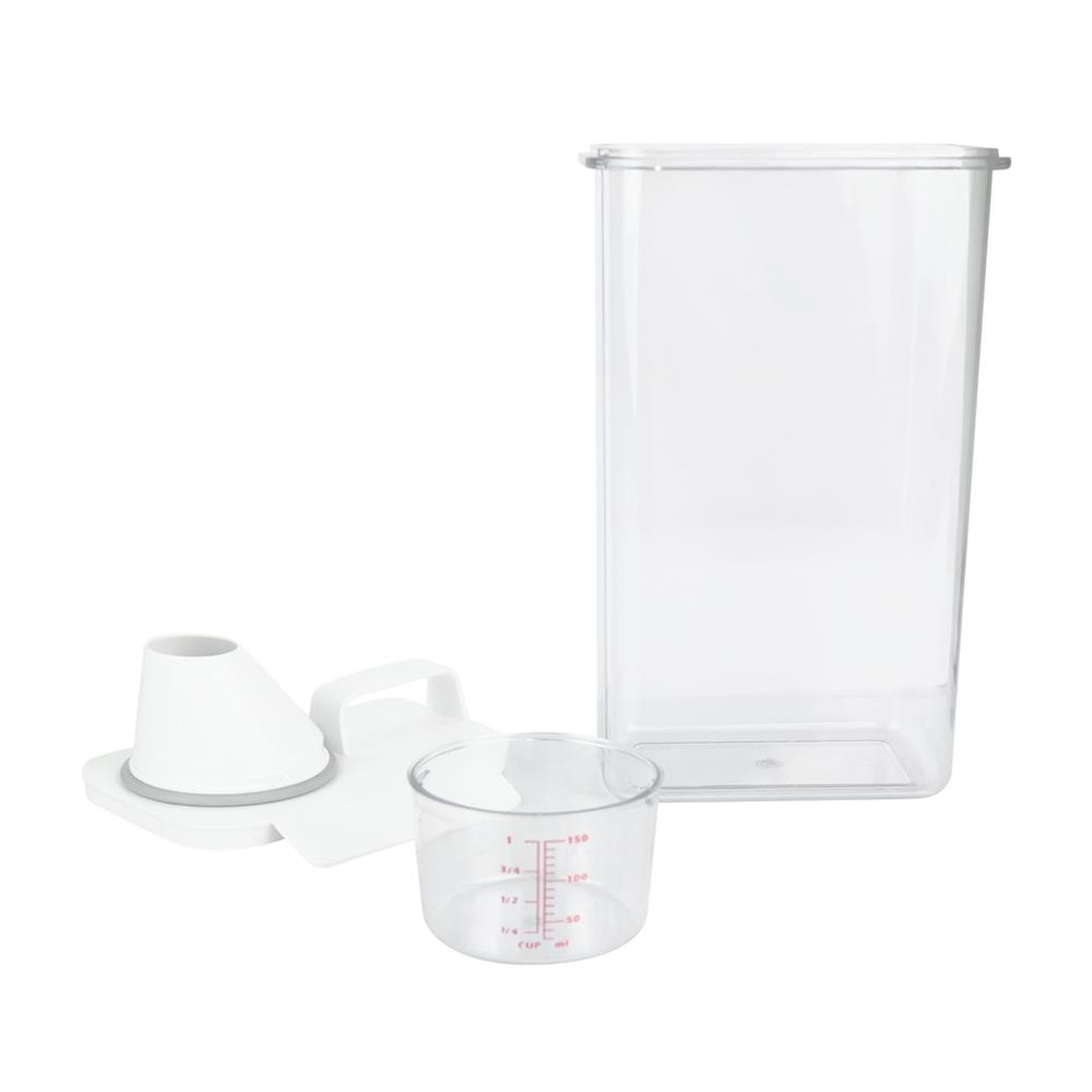 ขวดพลาสติกรีฟิลพร้อมฝาตวง STACKO 2300 มล. 12.6X7.7X29.5 สีขาว