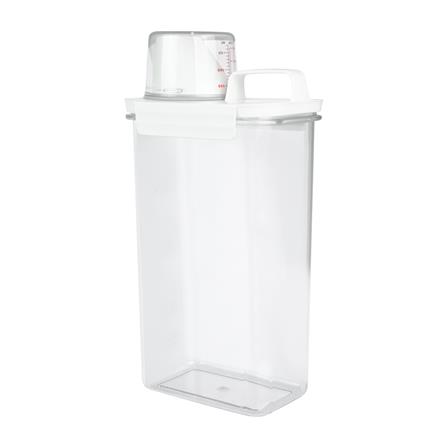 ขวดพลาสติกรีฟิลพร้อมฝาตวง STACKO 2300 มล. 12.6X7.7X29.5 สีขาว