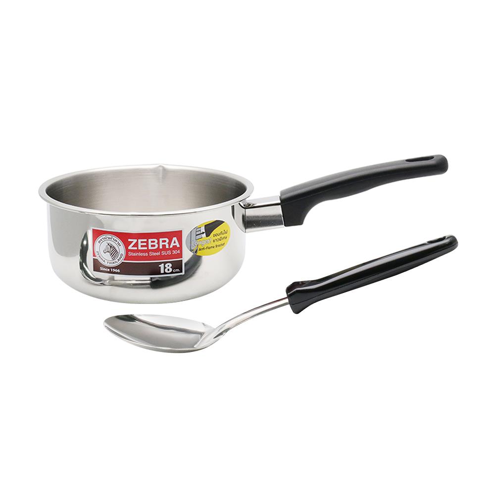 หม้อด้ามญี่ปุ่น 18 ซม. พร้อมทัพพี ZEBRA