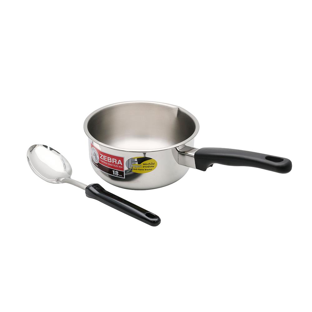 หม้อด้ามญี่ปุ่น 18 ซม. พร้อมทัพพี ZEBRA