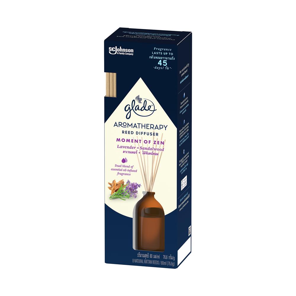 ชุดก้านไม้หอมปรับอากาศ GLADE 80 มล. กลิ่นลาเวนเดอร์และไม้จันทน์หอม