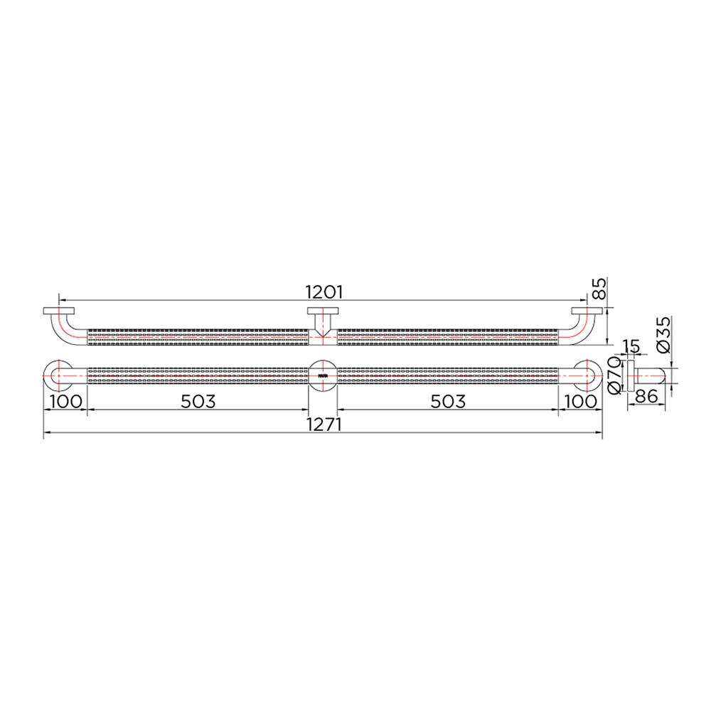 ราวกันลื่น KARAT FAUCET KB-01-851-AB120