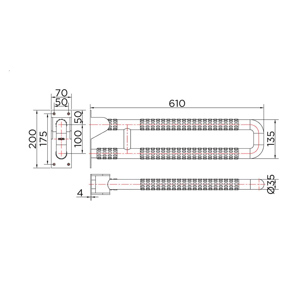 ราวมือจับแบบสวิง KARAT FAUCET KB-01-839-AB(S)