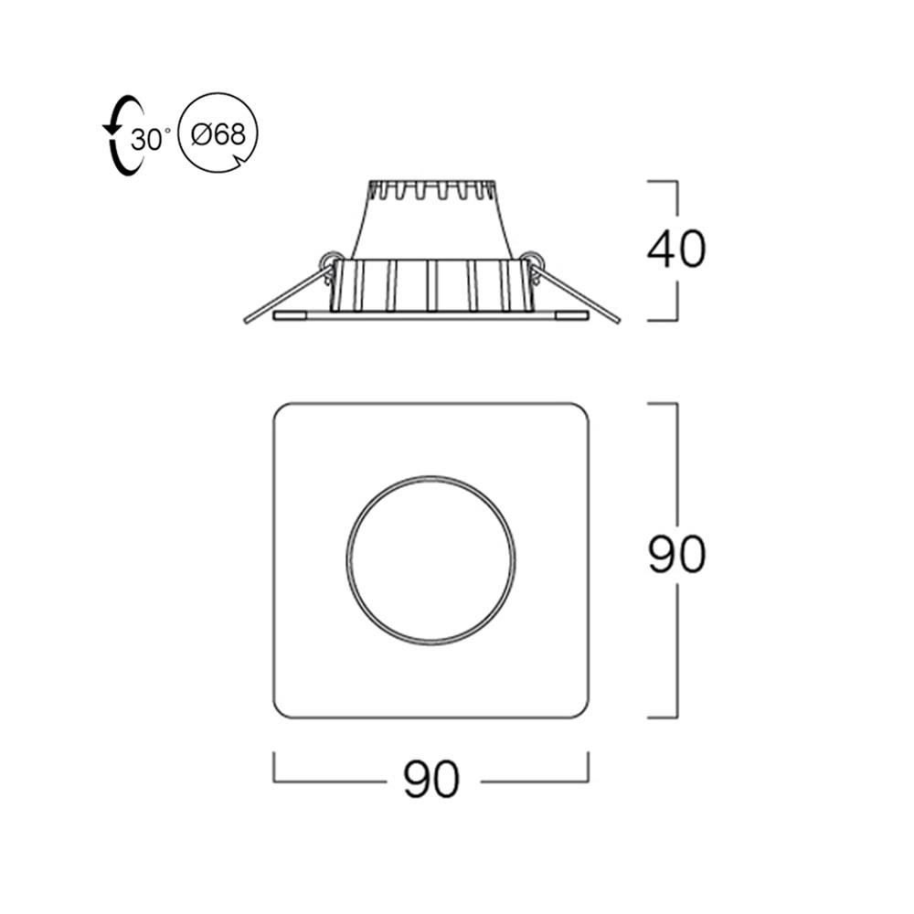 ดาวน์ไลท์ LED LUMAX 19-A7295 3.5 นิ้ว 7 วัตต์ WARM WHITE สีขาว