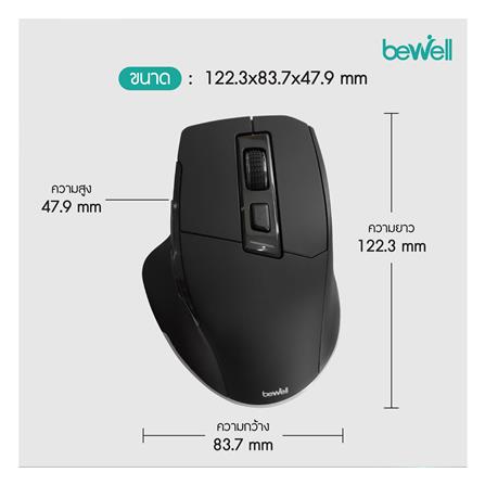 เมาส์ไร้สายเพื่อสุขภาพ Bewell EC-06 สีดำ_6