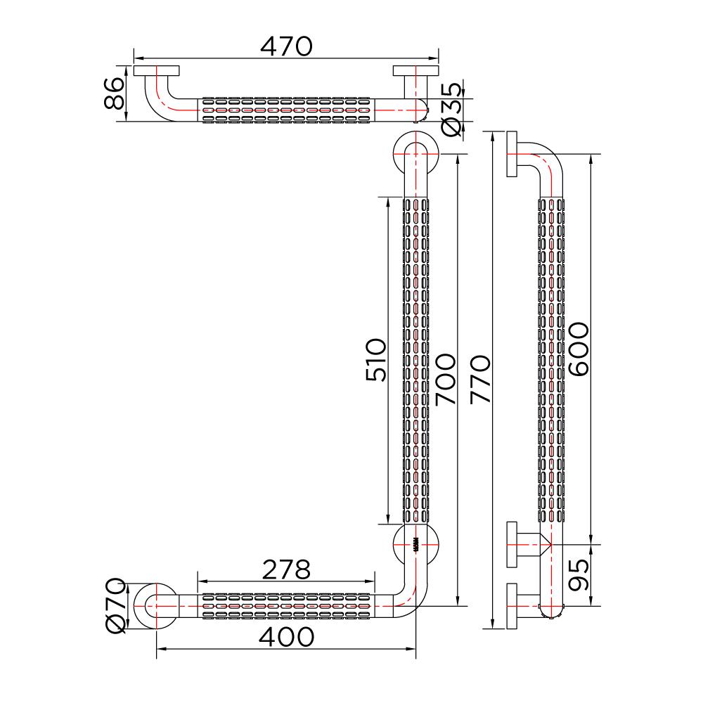 ราวกันลื่น KARAT FAUCET KB-17-852-AB(L)