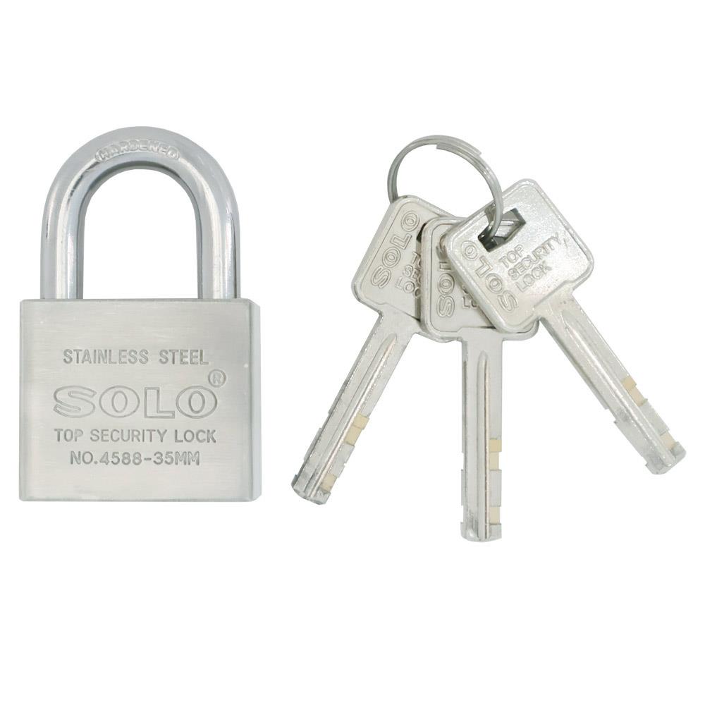 กุญแจลูกปืน SOLO 4588 35 มม. สีสเตนเลส