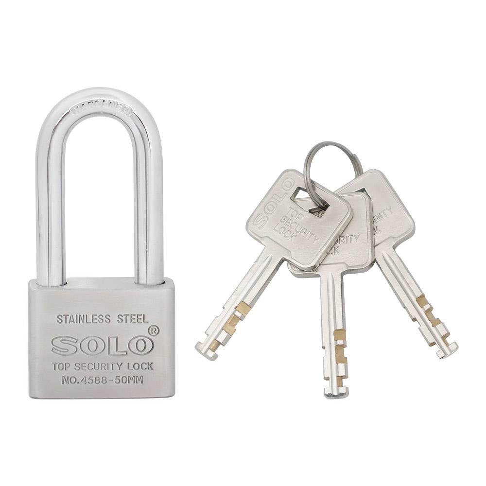 กุญแจลูกปืน SOLO 4588L 50 มม. สีสเตนเลส