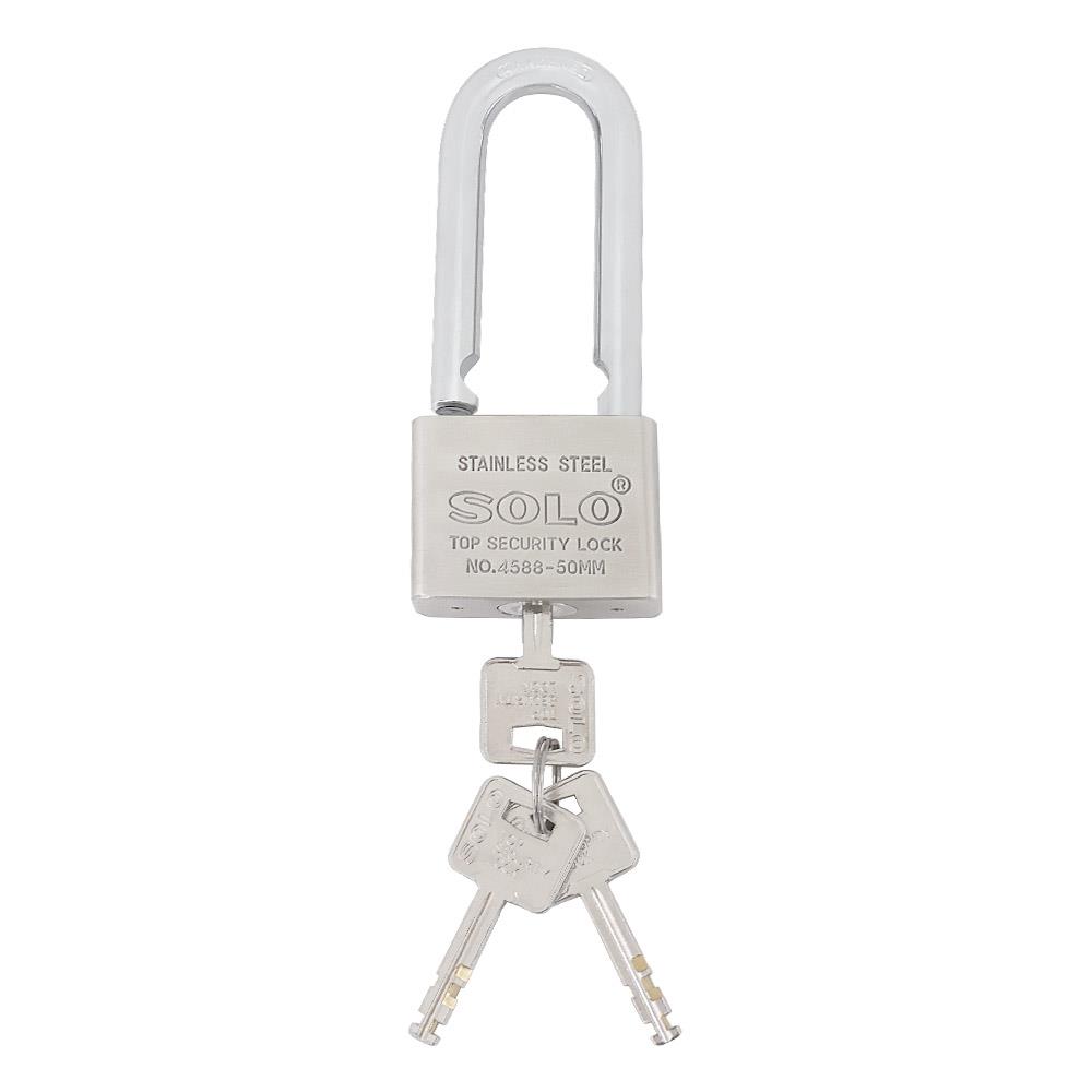 กุญแจลูกปืน SOLO 4588L 50 มม. สีสเตนเลส