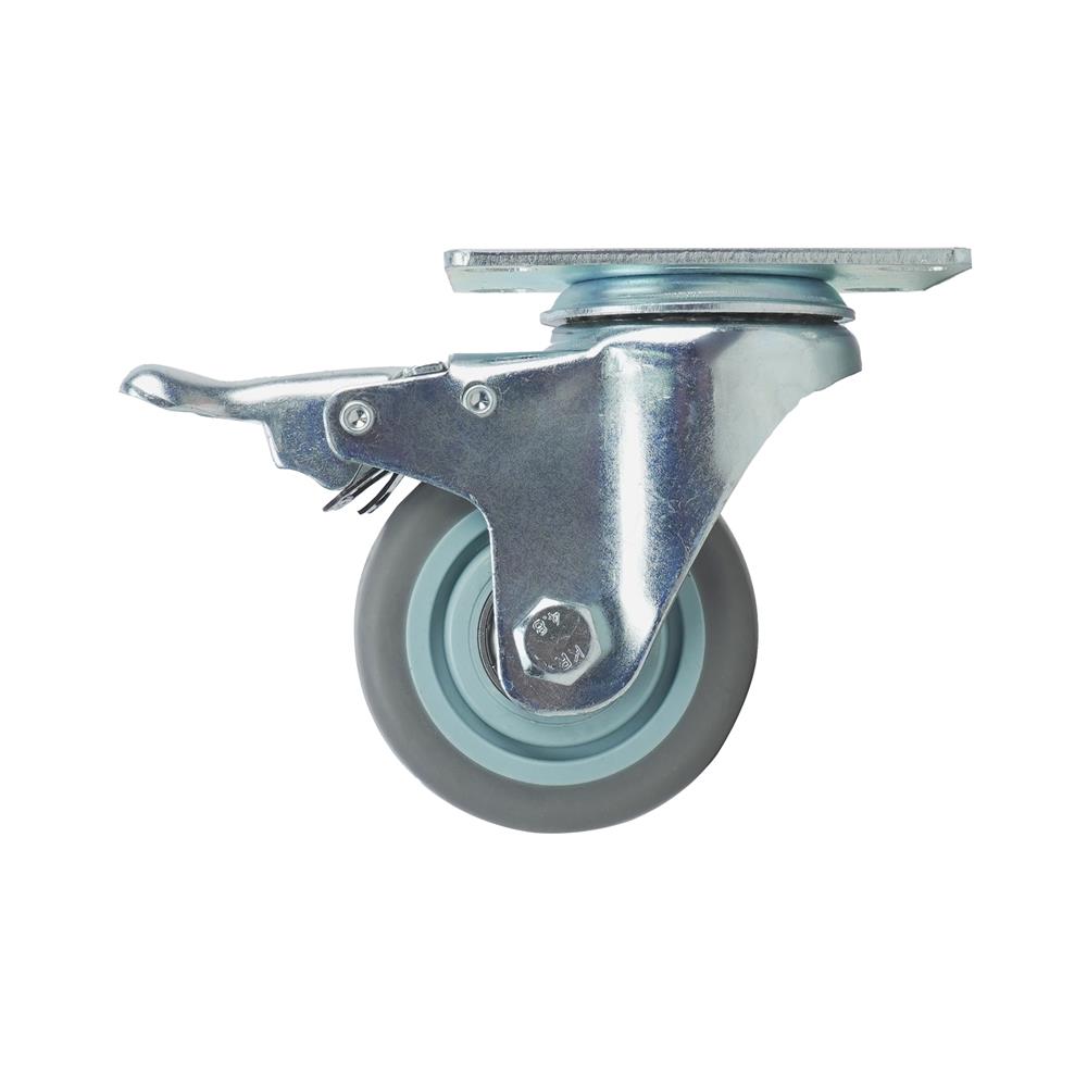 ลูกล้อ TPR DEXZON แป้นหมุน มีเบรก 3 นิ้ว สีเทา